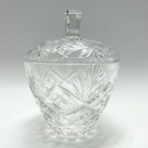 Illusions - crystal glass bowl with lid.